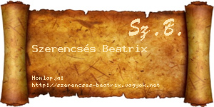 Szerencsés Beatrix névjegykártya